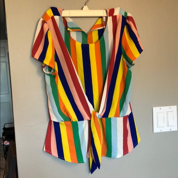E & M Tops - Striped blouse, size L. New without tags.